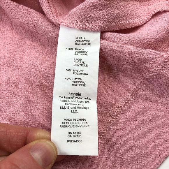 KENSIE Pink Lace Ruffled Dressy Blouse NWT - Picture 7 of 8